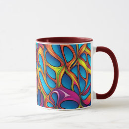 Abstract geometrisch digitaal patroon 35 - koffiem mok