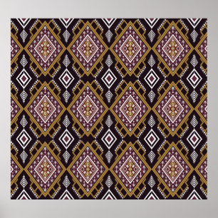 Abstract geometrisch etnisch, behangontwerp. poster