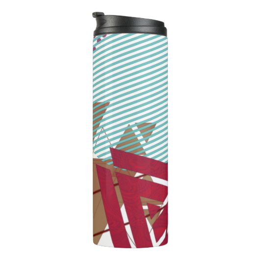 Abstract geometrisch figuurpatroon thermosbeker (Geroteerd rechts)