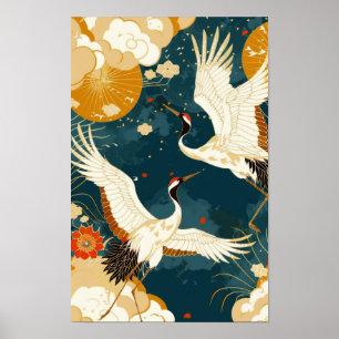 Abstract geometrisch geel achtergrond Poster