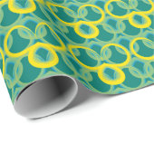 Abstract geometrisch geelgroen patroon cadeaupapier (Rol Hoek)
