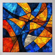 Abstract geometrisch gekleurd glaspatroon