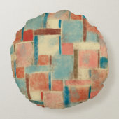 Abstract geometrisch geruit rond kussen (Achterkant)