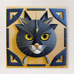 Abstract Geometrisch Gestileerde Kat Legpuzzel