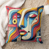 Abstract geometrisch gezichtsontwerp - vet en leve kussen (Deken)