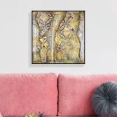 Abstract Geometrisch Grijs & Geel Canvas Afdruk (Insitu (Woonkamer))