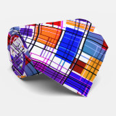 Abstract, geometrisch, grijs patchwork, grijs, fol stropdas (Opgerold)