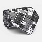 Abstract, geometrisch, grijs patchwork, grijs, fol stropdas (Opgerold)