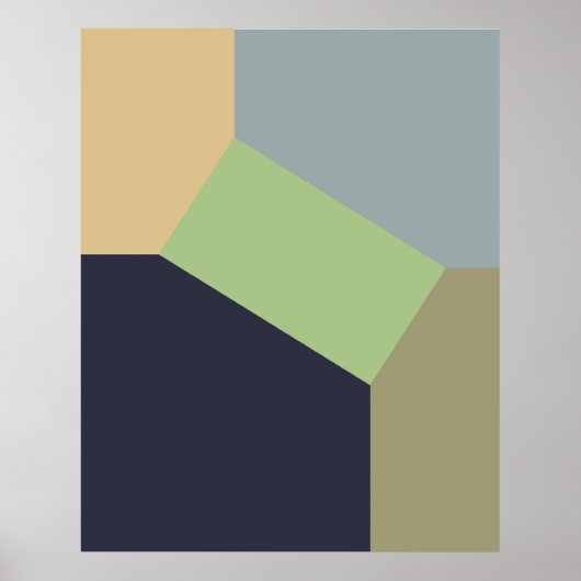 Abstract geometrisch kleurenblok poster (Voorkant)