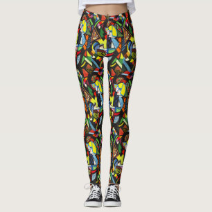 Abstract Geometrisch Kleurig Modernistisch Schilde Leggings