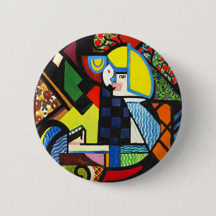 Abstract Geometrisch Kleurig Modernistisch Schilde Ronde Button 5,7 Cm