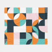 Abstract geometrisch: kleurrijk 3D-effect. Fleece Deken (Voorkant (Horizontaal))