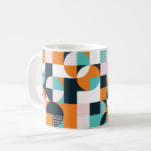 Abstract geometrisch: kleurrijk 3D-effect. Koffiemok (Voorkant links)