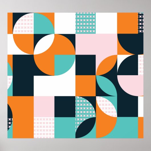 Abstract geometrisch: kleurrijk 3D-effect. Poster (Voorkant)