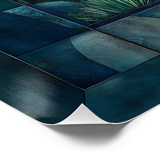 Abstract geometrisch kubisme – levendige landschap perfect poster (Hoek)