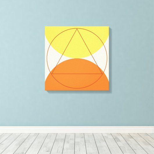 Abstract geometrisch kunstpatroon canvas afdruk (Insitu (Houten vloer))