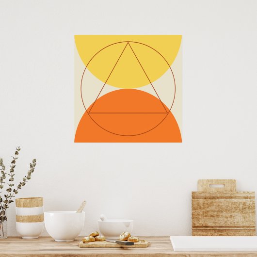 Abstract geometrisch kunstpatroon poster (Keuken)