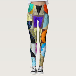 Abstract geometrisch: lijnen en spatten leggings
