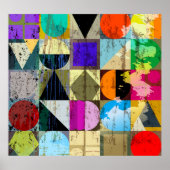 Abstract geometrisch: lijnen en spatten poster (Voorkant)