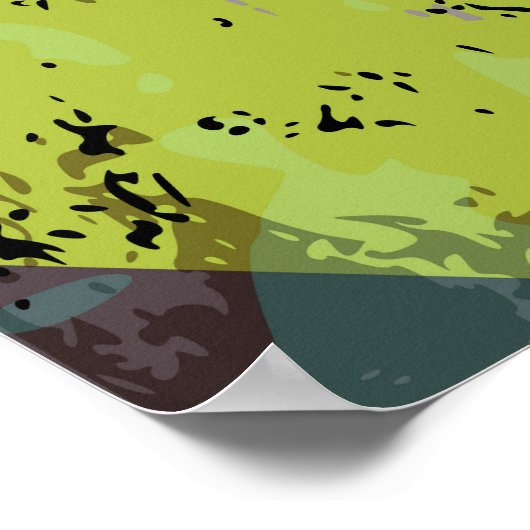 Abstract geometrisch: lijnen en spatten poster (Hoek)