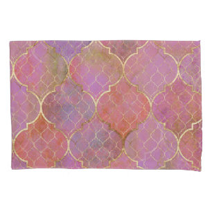Abstract Geometrisch: Marokkaanse Gouden Waterverf Kussensloop