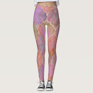 Abstract Geometrisch: Marokkaanse Gouden Waterverf Leggings