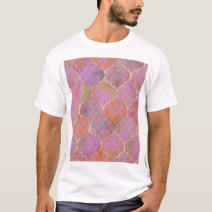 Abstract Geometrisch: Marokkaanse Gouden Waterverf T-shirt