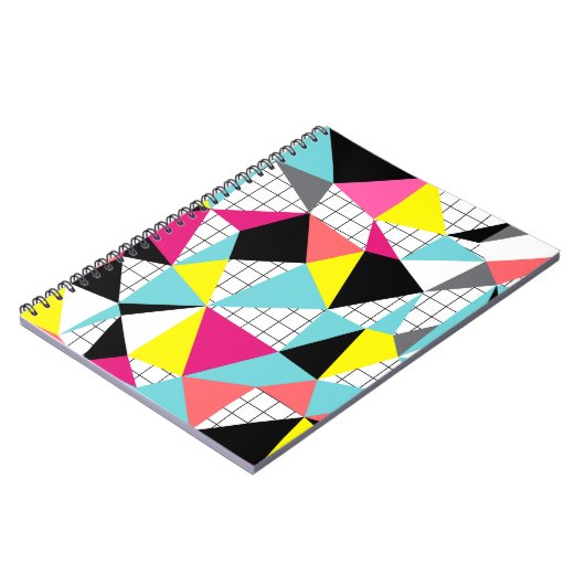 Abstract, geometrisch, meerkleurig, veelhoekig notitieboek (Linkerzijde)