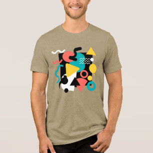 Abstract geometrisch Memphis stijl 80s retro patro Tri-Blend Shirt