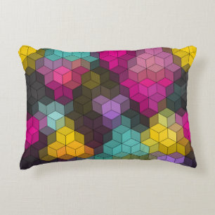 Abstract geometrisch modern hexagon vormt mozaïek accent kussen