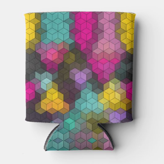 Abstract geometrisch modern hexagon vormt mozaïek blikjeskoeler (Voorkant)