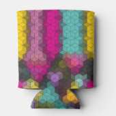 Abstract geometrisch modern hexagon vormt mozaïek blikjeskoeler (Achterkant)