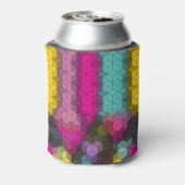 Abstract geometrisch modern hexagon vormt mozaïek blikjeskoeler (Blikje Achterkant)