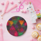 Abstract geometrisch modern hexagon vormt mozaïekm papieren bordje (Feest)