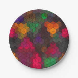 Abstract geometrisch modern hexagon vormt mozaïekm papieren bordje