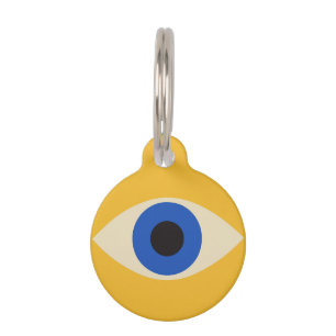 Abstract Geometrisch Modern Krachtig Boos Oog Patr Huisdierpenning