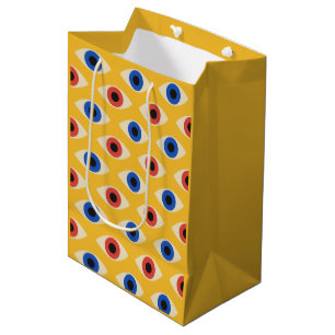 Abstract Geometrisch Modern Krachtig Boos Oog Patr Medium Cadeauzakje