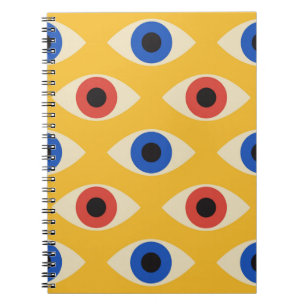 Abstract Geometrisch Modern Krachtig Boos Oog Patr Notitieboek
