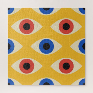 Abstract Geometrisch Modern Vet Oog Patroon  Legpuzzel