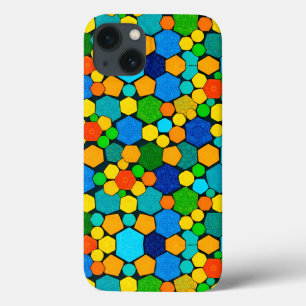 Abstract geometrisch mozaïekpatroon iPhone 13 hoesje