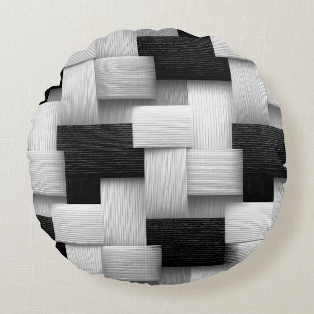 Abstract geometrisch ontwerp rond kussen (Voorkant)