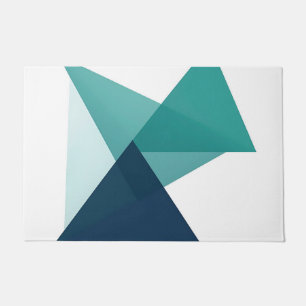 Abstract Geometrisch Origami Turkoois Blauw Deurmat