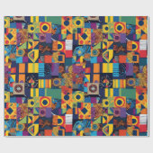 Abstract Geometrisch Patchwork Afro-Amerikaans Cad Cadeaupapier (Vlak)