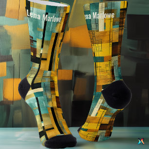 Abstract geometrisch patroon - aangepaste moderne  sokken