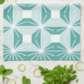 Abstract geometrisch patroon - blauw en wit. theedoek (Gevouwen)