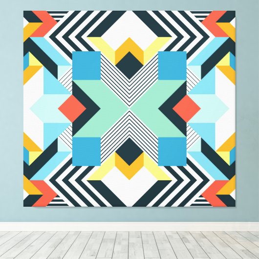 Abstract geometrisch patroon. canvas afdruk (Insitu (Houten vloer))