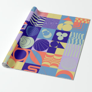 Abstract geometrisch patroon gemaakt met eenvoudig cadeaupapier