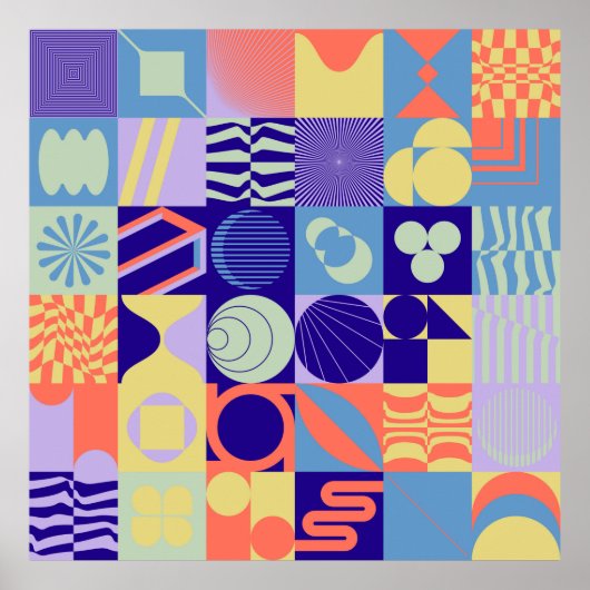 Abstract geometrisch patroon gemaakt met eenvoudig poster (Voorkant)