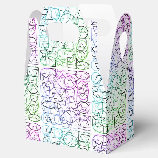 Abstract geometrisch patroon | Gesmolten en gefilt Bedankdoosjes (Geopend)