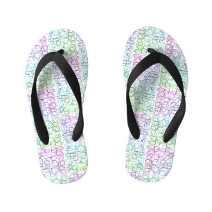 Abstract geometrisch patroon Getegeld en gefilte Kinder Teenslippers